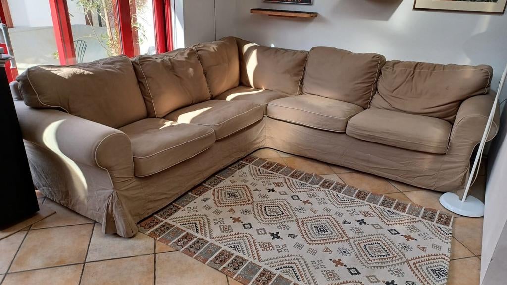 IKEA EKTORP 4-zits hoekbank - Comfortabel en Stevig, Ophalen, Gebruikt, Stof
