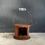 houten stoofje met porseleinen handvat, Antiek en Kunst, Curiosa en Brocante, Ophalen of Verzenden