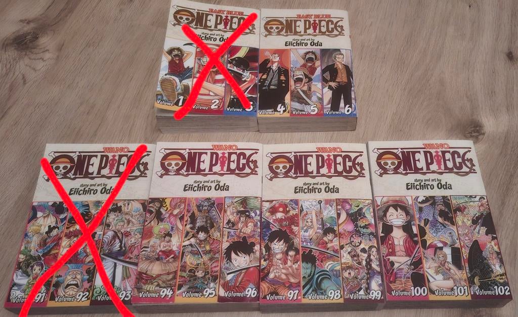 One piece manga omnibussen engels, vol 4 t/m 6 en 94 t/m 104, Boeken, Strips | Comics, Eiichiro Oda, Ophalen of Verzenden, Zo goed als nieuw