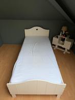Houten bed met lattenbodem (excl. matras), Huis en Inrichting, Slaapkamer | Bedden, Ophalen, Eenpersoons, Wit, 200 cm