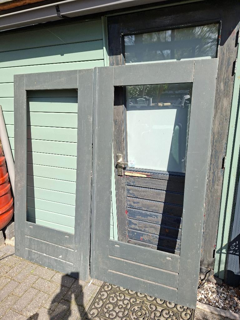 Hardhouten dubbele terras/ tuin deur 3 sets, Ophalen, 120 cm of meer, Minder dan 200 cm, Nieuw