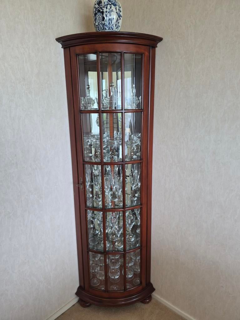 Vitrinekast hoek, Huis en Inrichting, Ophalen, 50 tot 100 cm, Zo goed als nieuw, 150 tot 200 cm