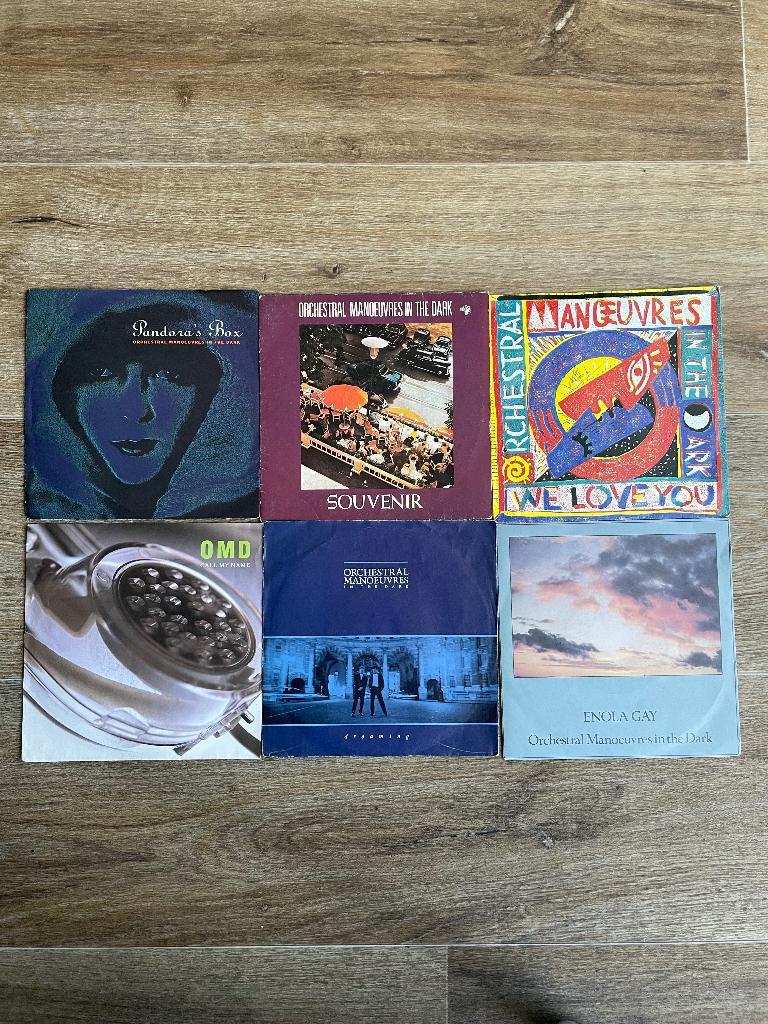 Partij 6 singles Orchestral Manoeuvres in the Dark (OMD), Cd's en Dvd's, Vinyl Singles, Gebruikt, 7 inch, Pop, Fotohoes