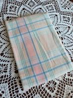 Vintage flanellen laken met ruitpatroon, Ophalen of Verzenden, Eenpersoons, Blauw, Dekbedovertrek