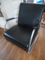 design ZWARTE FAUTEUIL met armleuningen, Ophalen, Minder dan 75 cm, Design, retro, Zo goed als nieuw