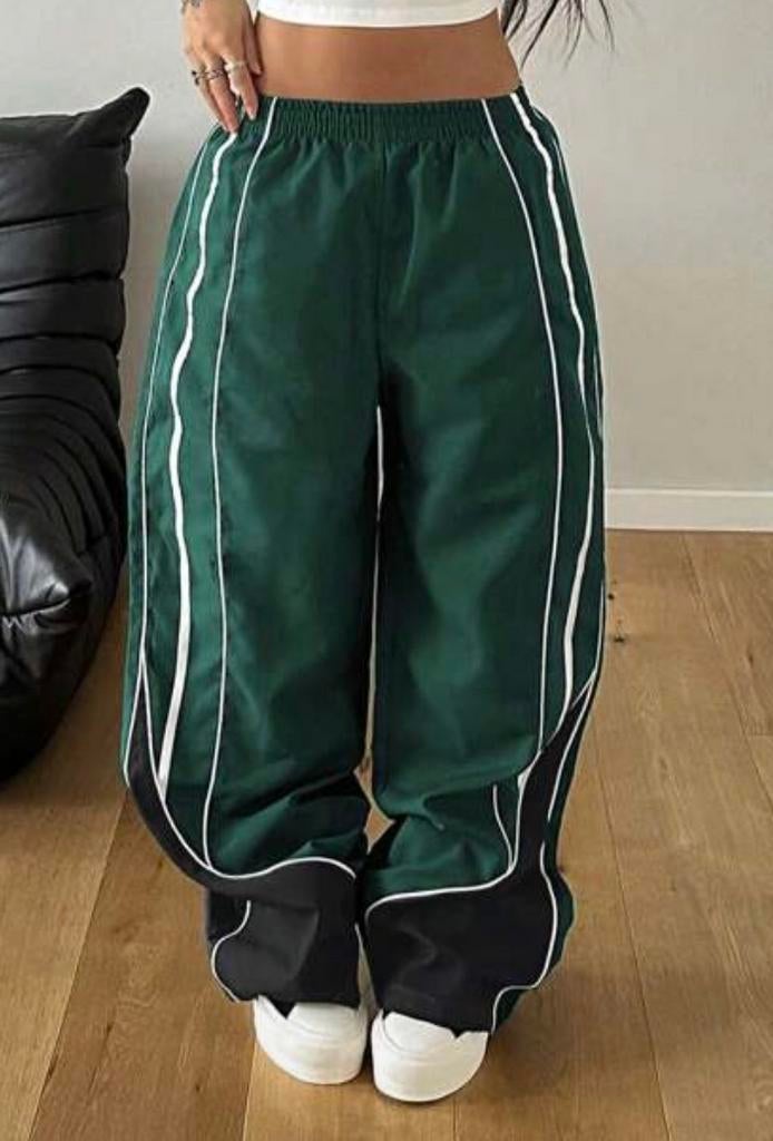 Groene parachute broek, Verzenden, Zo goed als nieuw, Groen, Lang