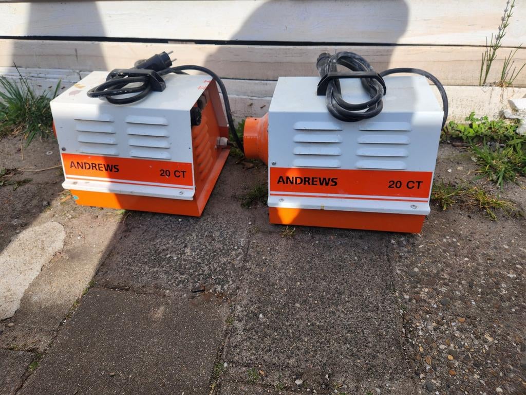 2x Andrews CT20 + DE 25 Dryfast bouwdroger kachel heater, Ophalen of Verzenden