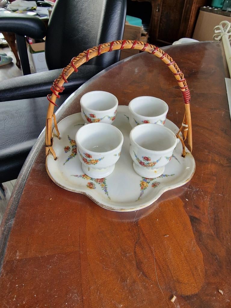 Eierdopjes set met dienblad, Ophalen of Verzenden