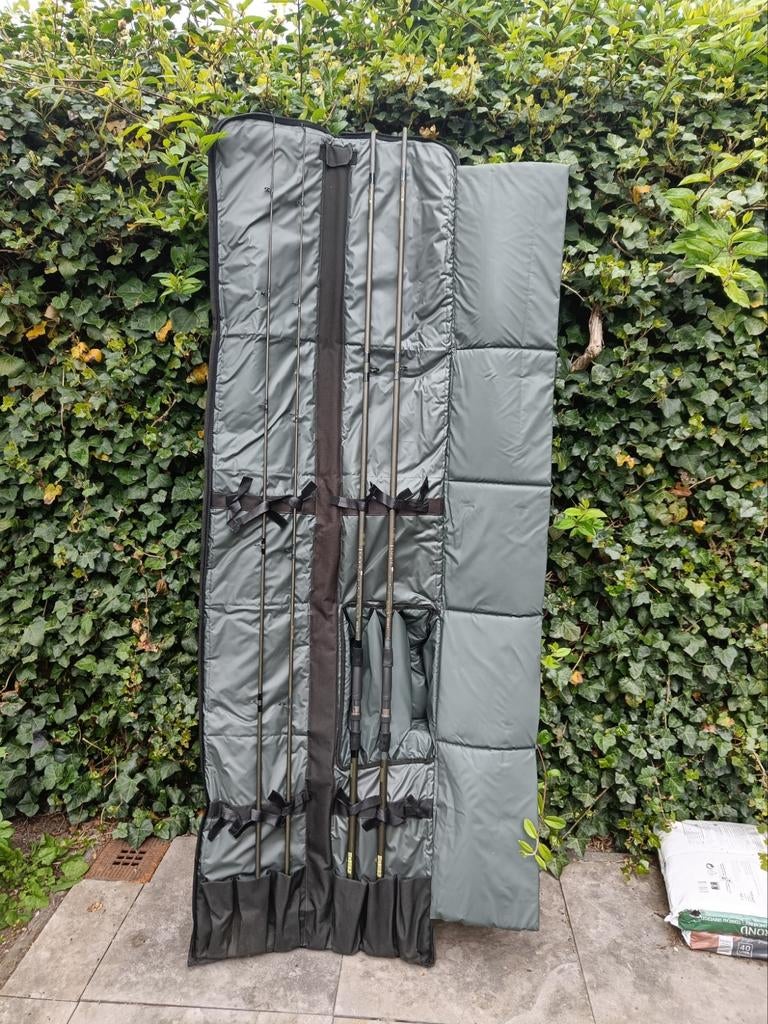 X2 Foudraal voor 3x 13ft hengels met 3 opbergvakken, Ophalen of Verzenden, Gebruikt, Overige typen