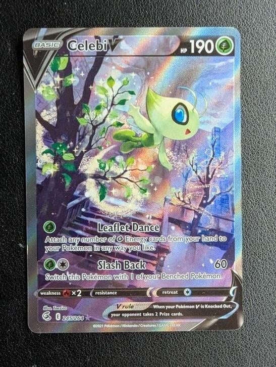 Pokémon kaart Celebi V alt art FST 245, Ophalen of Verzenden, Zo goed als nieuw, Losse kaart