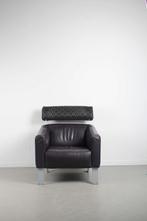 2x Leolux Patachou Fauteuil Paars Leer – Chroom, Niet ingevuld, Gebruikt, Minder dan 75 cm, Leer