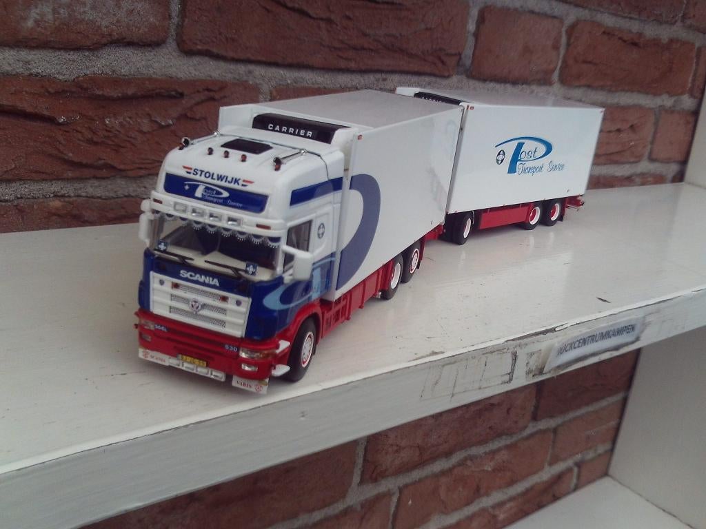 WSI  Scania  R4  Topline  van  Marcel  Post., Hobby en Vrije tijd, Modelauto's | 1:50, Ophalen of Verzenden, Nieuw, Bus of Vrachtwagen