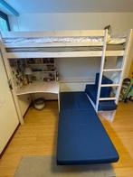 Flexa Hoogslaper met bankje en bureau, Ophalen, Gebruikt, Eenpersoons, 160 tot 180 cm