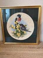geborduurd schilderij vogels, Minder dan 50 cm, Ophalen of Verzenden, Zo goed als nieuw, Schilderij