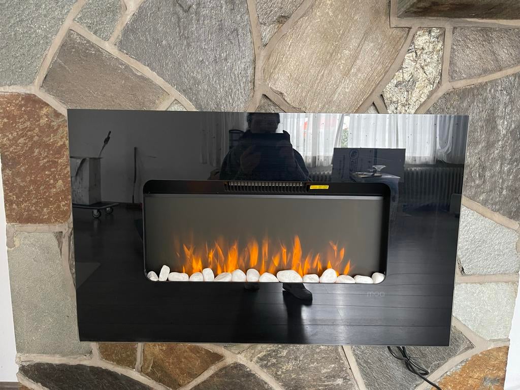 Elektrische Openhaard met Verwarming - Modern Design, Ophalen, Zo goed als nieuw, Hangende haard, Elektrische haard