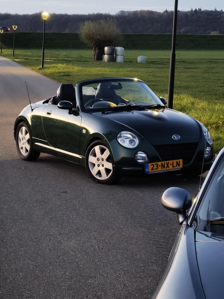 Daihatsu Copen 0.7 16V 50KW Turbo 2004 Groen inruil mogelijk, Auto's, Daihatsu, Voorwielaandrijving, Zwart, Cabriolet, Copen