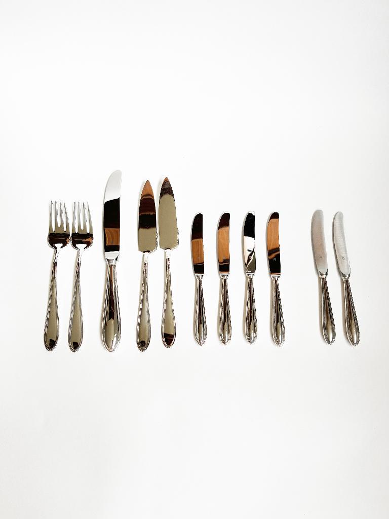 Verzilverd los bestek WMF parelrand, Ophalen of Verzenden, Gebruikt, Zilver, Los bestek