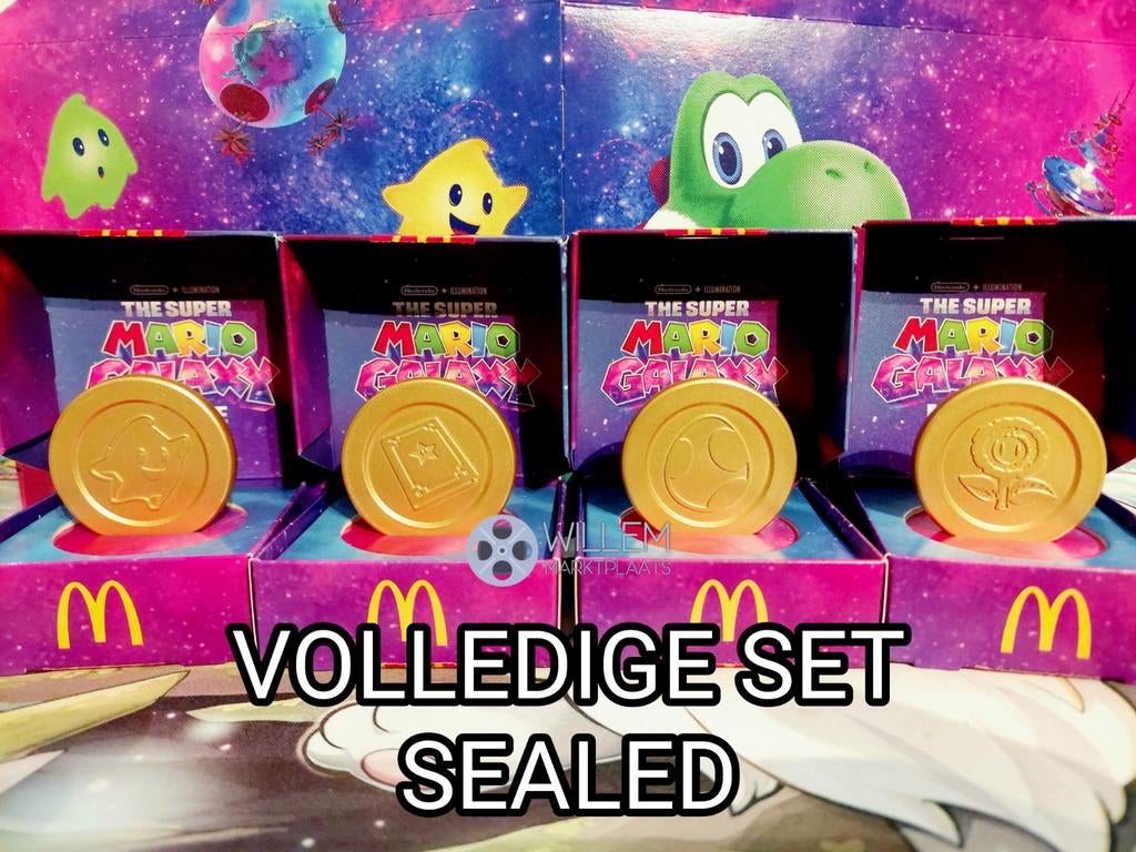 SEALED Nintendo Mario Galaxy McDonalds Adult Meal Coin Set, Verzamelen, Speelgoed, Ophalen, Nieuw