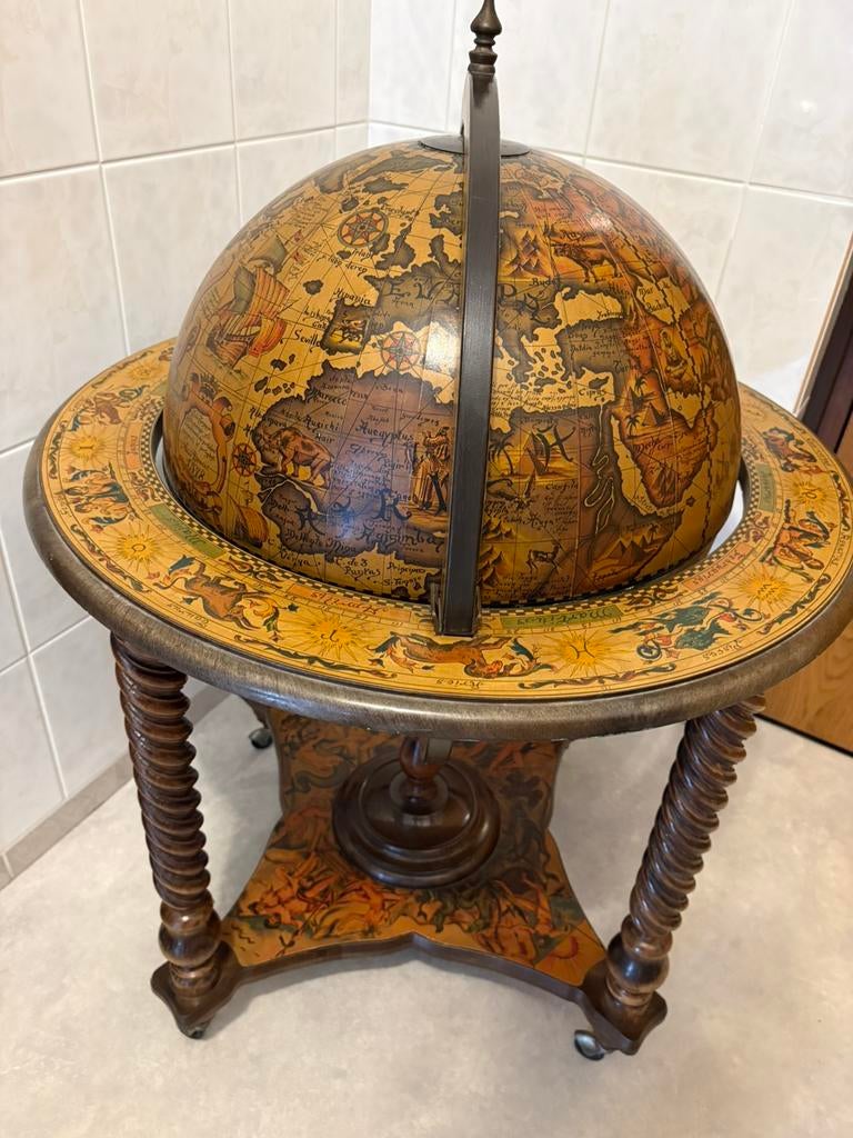 ANTIEKE bar globe drank wereldbol barglobe globebar, Ophalen, Zo goed als nieuw