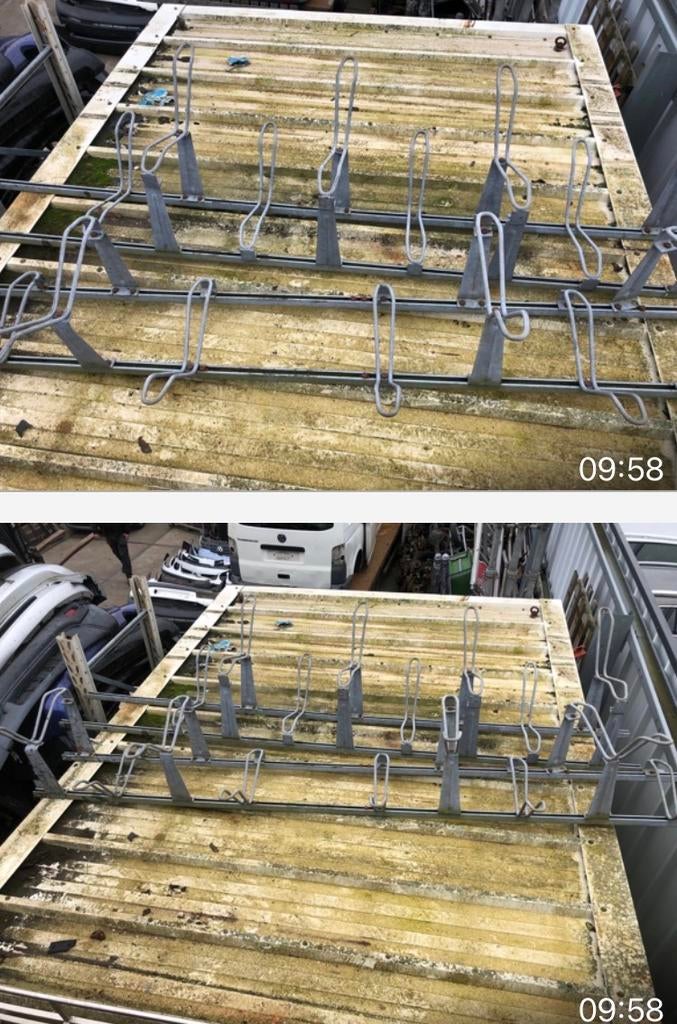 2 x Stevig ijzeren fietsenrek voor 6 fietsen 3 meter lang, Ophalen, Gebruikt