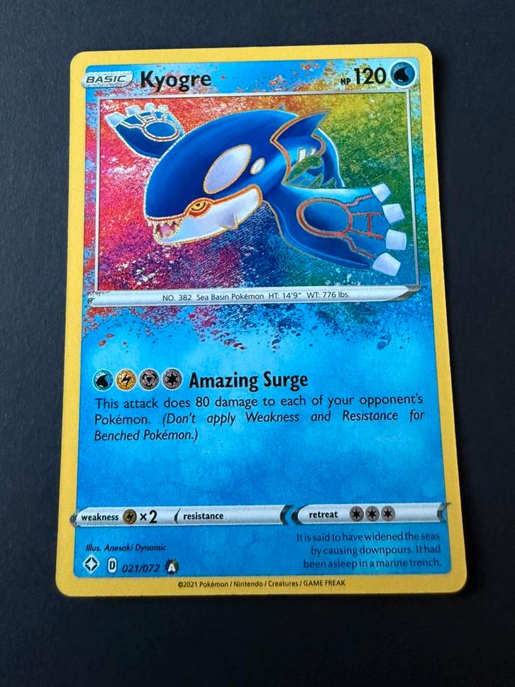 Shining Fates 021/072 Kyogre, Hobby en Vrije tijd, Verzamelkaartspellen | Pokémon, Nieuw, Losse kaart, Ophalen of Verzenden