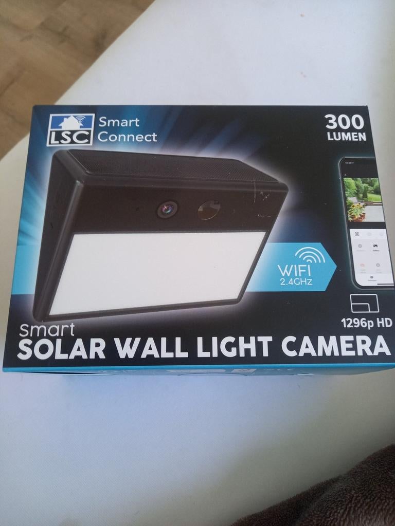 LSC Smart Connect Solar Wandlamp Camera 1296p HD WiFi, Ophalen of Verzenden, Nieuw