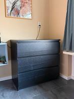 Ikea Malm ladekast - zwart, 3 lades, Ophalen, Overige materialen, Gebruikt, 50 tot 100 cm