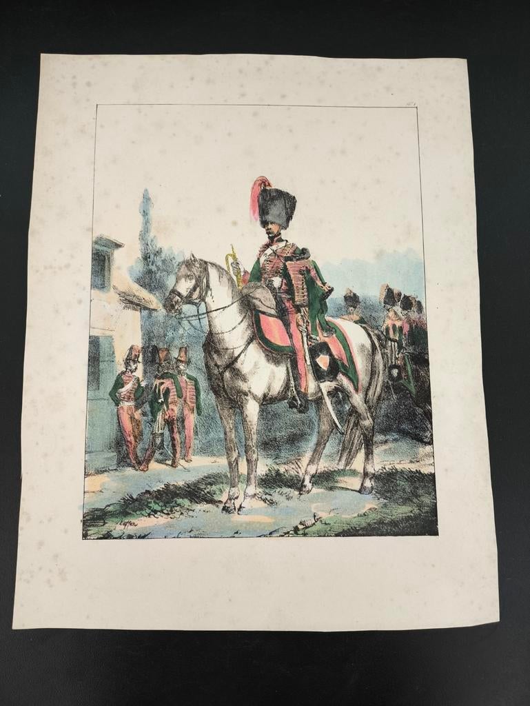 Antieke gekleurde prent, Ophalen of Verzenden, Voor 1940, Gebruikt
