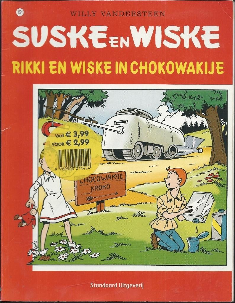 Suske en Wiske 154 Rikki en Wiske in Chokowakije, Boeken, Gelezen, Willy van der Steen, Eén stripboek, Ophalen of Verzenden