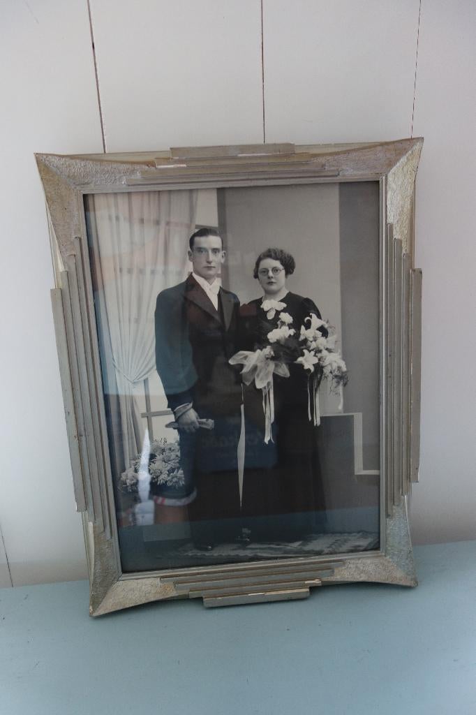 Prachtige antieke jaren 20 Art deco houten fotolijst, Antiek en Kunst, Ophalen of Verzenden