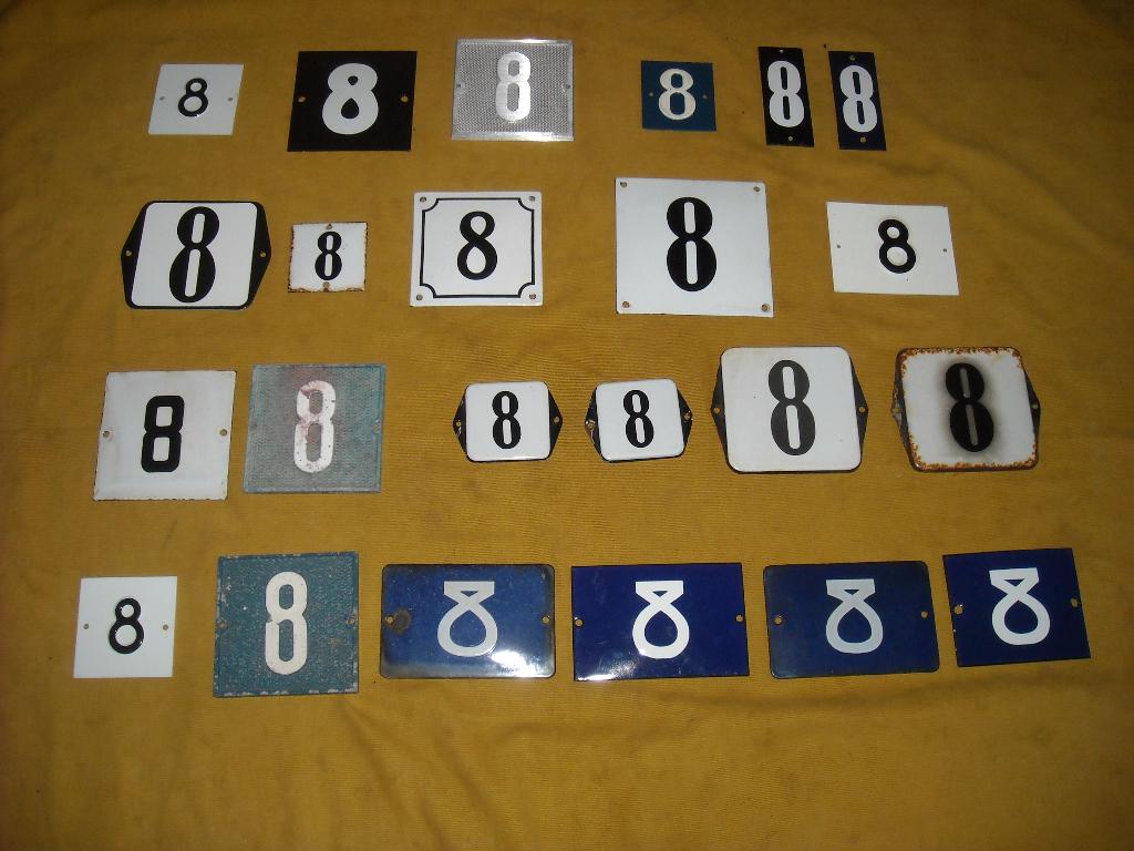 oud emaille huisnummer 8 ook 9 10 11 12 13 14 15 16 17 18 19, Antiek en Kunst, Ophalen of Verzenden