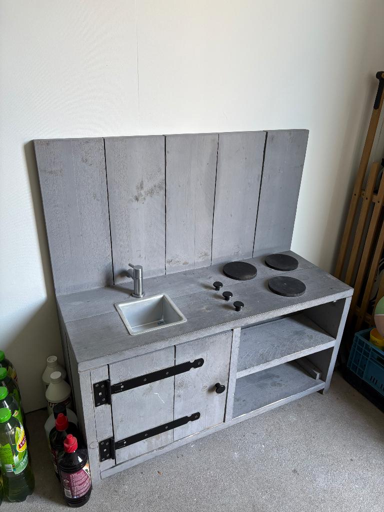Steigerhouten Speelkeuken, Ophalen, Gebruikt, Hout, Speelkeuken