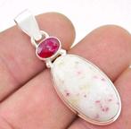 Robijn cinnabar kettinghanger, Verzenden, Nieuw, Rood, Zilver