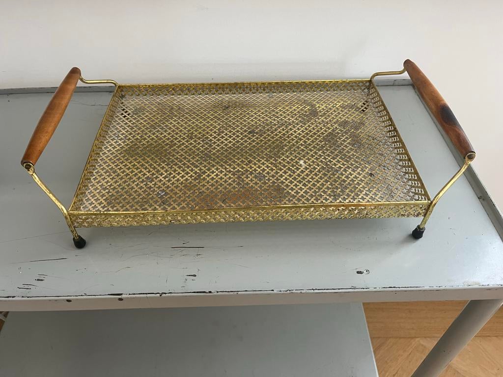 Decoratief/opberg/fruit schaaltje van hout en messing, Antiek en Kunst, Antiek | Woonaccessoires, Ophalen of Verzenden