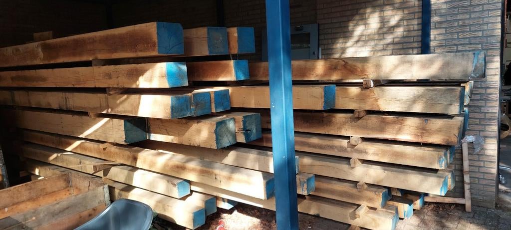 Eiken balken 25x25, 20x20 en 15x15 cm - Diverse lengtes, Doe-het-zelf en Verbouw, Hout en Planken, Ophalen, Eiken, Balk, 50 mm of meer