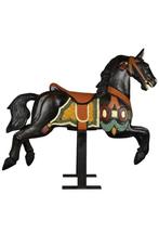 Oud Zwart Houten Kermis Paardje op Voet, Ophalen, Gebruikt