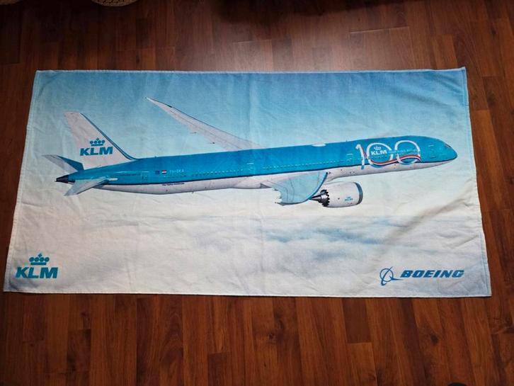 KLM 100 jaar Boeing 787-10 Dreamliner Strandhanddoek, Verzamelen, Luchtvaart en Vliegtuigspotten, Zo goed als nieuw, Overige typen