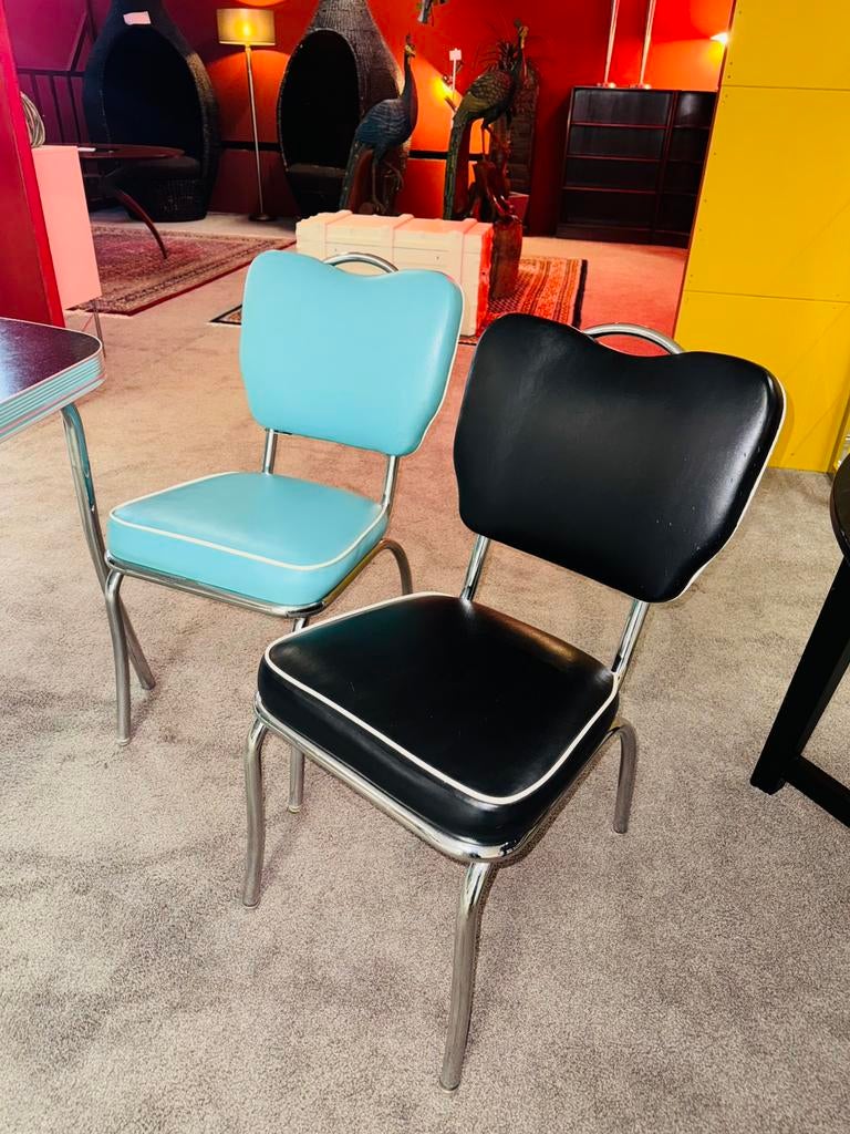 Fifties retro diner eethoek tafel + stoelen, Ophalen of Verzenden