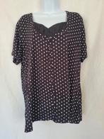 Grappig zwart shirt met witte stippen mt 48, ., Zwart, Maat 46/48 (XL) of groter, Ophalen of Verzenden