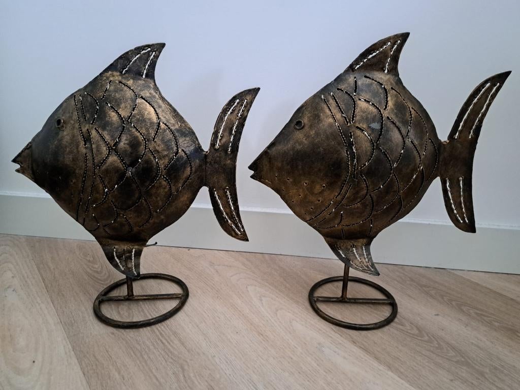 Decoratieve vissen (set van 2)., Huis en Inrichting, Woonaccessoires | Overige, Ophalen, Overige stijlen, Zo goed als nieuw, Goud