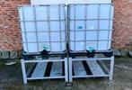 IBC Container Met gegalvaniseerd onderstel. 2 stuks, 150 liter of meer, Ophalen, Nieuw, Met kraantje
