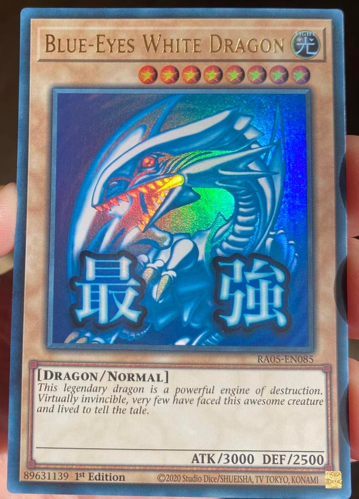 Yu-Gi-Oh! Blue-Eyes White Dragon RA05 1st Edition Mint !, Hobby en Vrije tijd, Verzamelkaartspellen | Yu-gi-Oh!, Ophalen of Verzenden