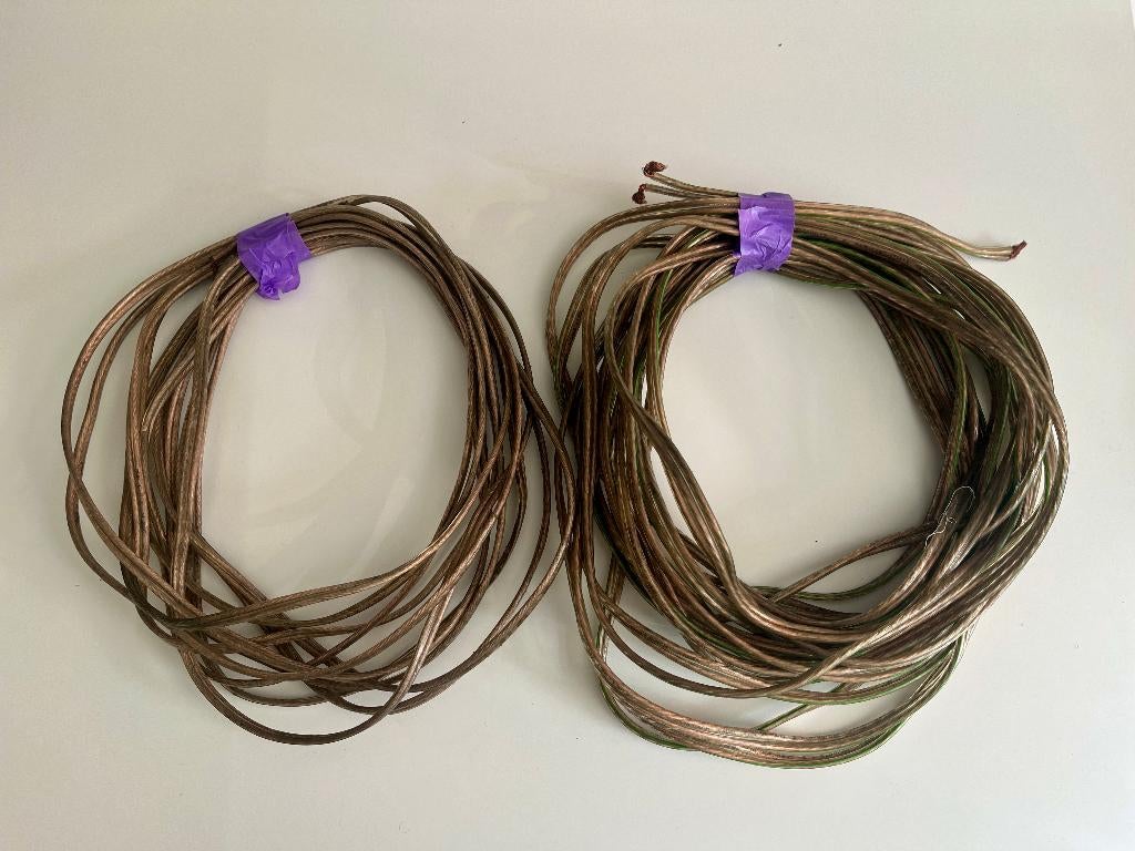 2 x oude luidsprekerkabel 2x4mm2 (12 AWG) - 16m & 9m, Verzenden, Gebruikt, 10 meter of meer, Luidsprekerkabel