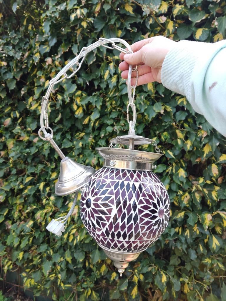 Marokkaanse lamp paars, Huis en Inrichting, Lampen | Hanglampen, Ophalen of Verzenden