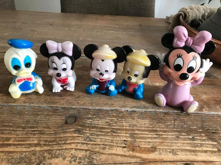 5 oudere pieppoppetjes, Verzamelen, Disney, Gebruikt, Overige typen, Mickey Mouse, Ophalen of Verzenden