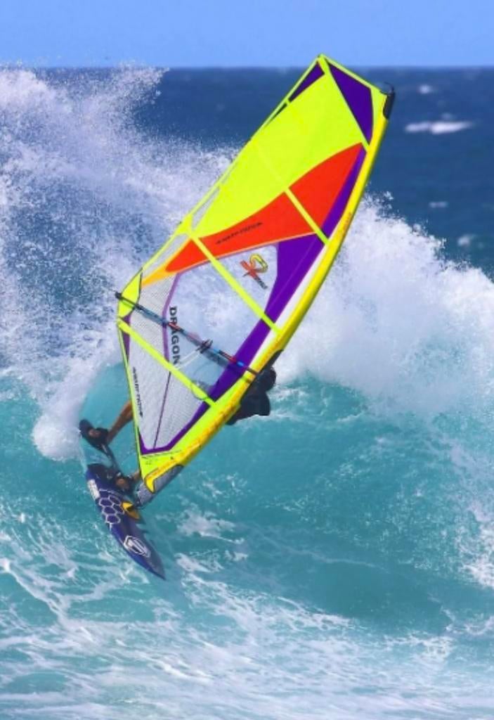 S2 Maui Dragon set, Watersport en Boten, Windsurfen, Ophalen of Verzenden, Zo goed als nieuw, Zeil, Minder dan 5 m²