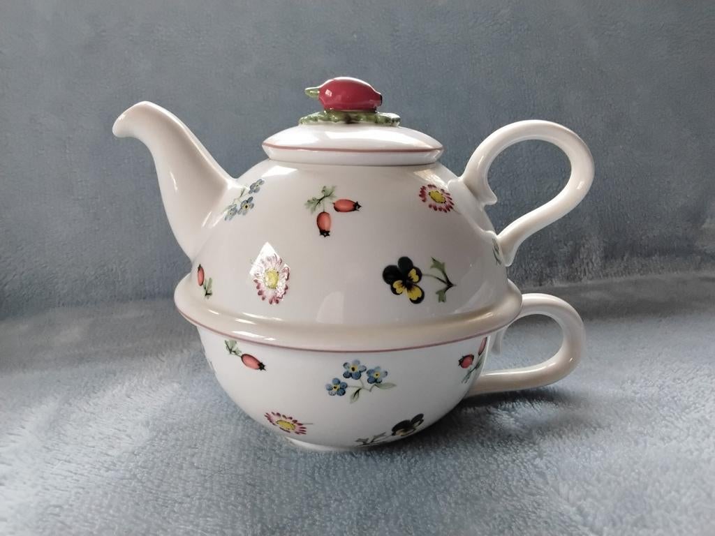 Tea For One Villeroy & Boch Petite Fleur, Huis en Inrichting, Keuken | Servies, Verzenden, Overige typen, Zo goed als nieuw, Overige stijlen
