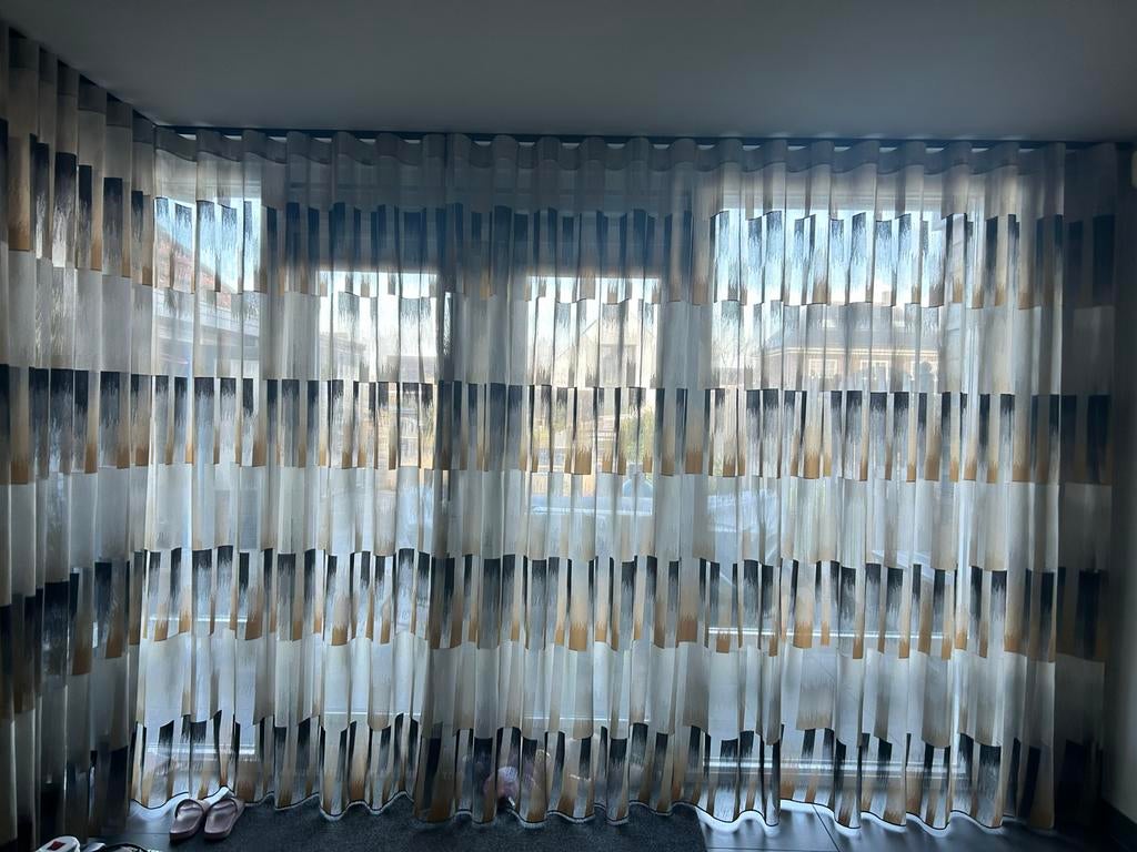 2x Inbetween Vitrage Wave Plooien 2.30m x 2.40m, Ophalen of Verzenden, Zo goed als nieuw, Wit, 200 cm of meer