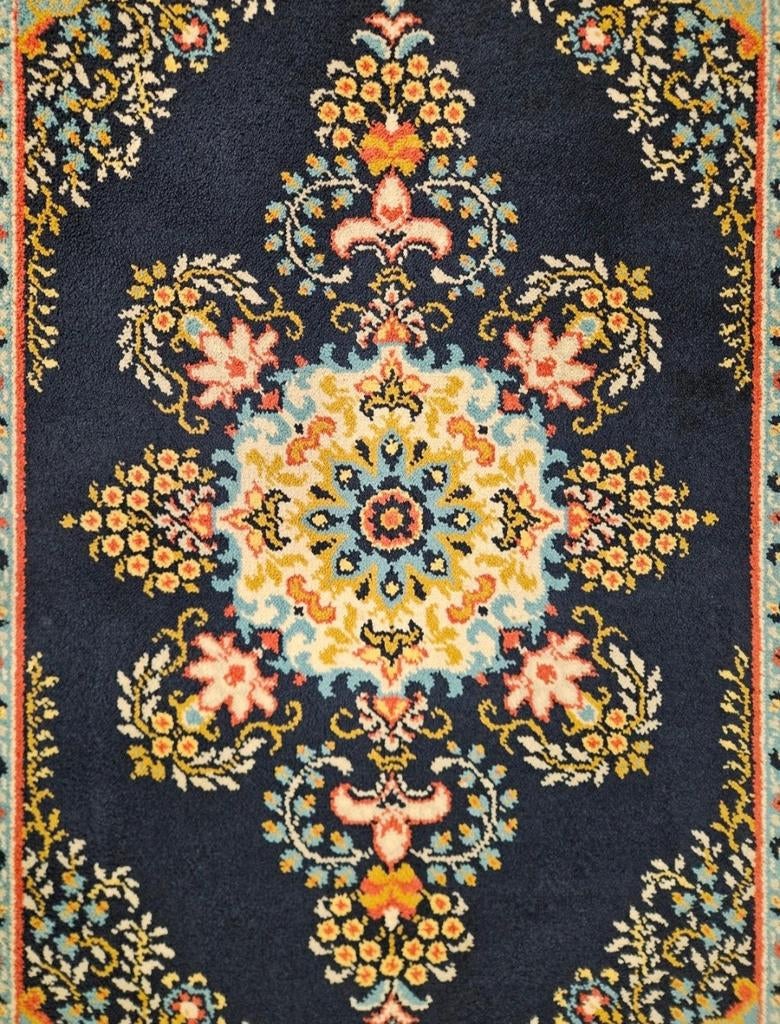 Vintage oosters handmade Smyrna tapijt medallion 200x301cm, Crème, 150 tot 200 cm, 200 cm of meer, Ophalen of Verzenden