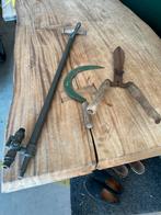 Antiek gereedschap - koperen pomp met houten handvat, Ophalen